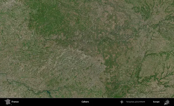 Cahors. B uydusundan alınan görüntülerde Fransa 'nın idari bölgesi