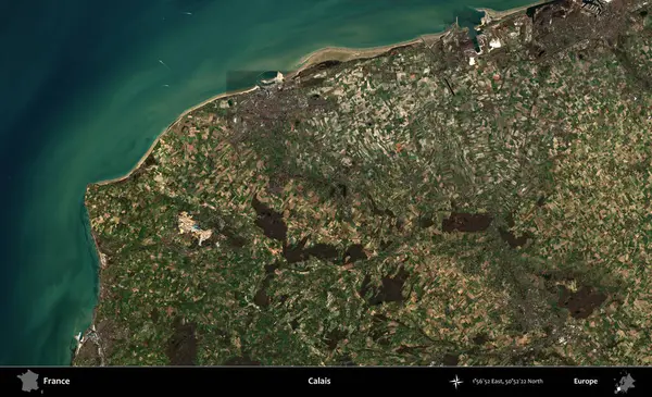 Calais. B uydusundan alınan görüntülerde Fransa 'nın idari bölgesi