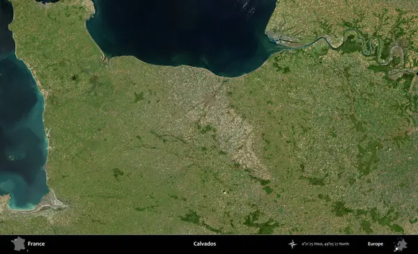 Calvados. B uydusundan alınan görüntülerde Fransa 'nın idari bölgesi