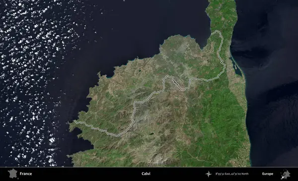 Calvi. B uydusundaki görüntülerde Fransa 'nın idari bölgesinin ana hatları belirlenmiş.