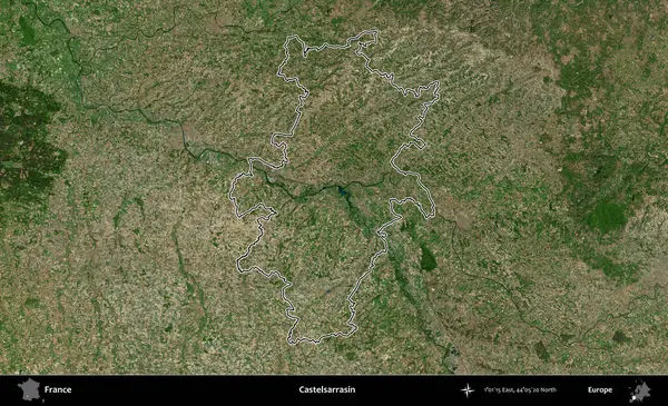 Castelsarrasin. B uydusundaki görüntülerde Fransa 'nın idari bölgesinin ana hatları belirlenmiş.