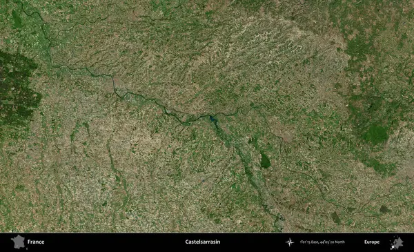 Castelsarrasin. B uydusundan alınan görüntülerde Fransa 'nın idari bölgesi