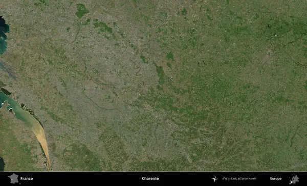 Charente. B uydusundan alınan görüntülerde Fransa 'nın idari bölgesi