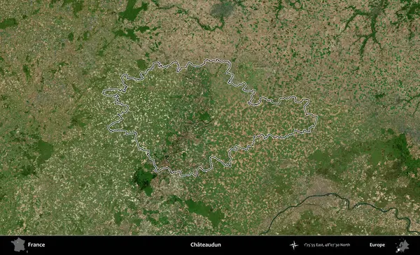 Chateaudun. B uydusundaki görüntülerde Fransa 'nın idari bölgesinin ana hatları belirlenmiş.