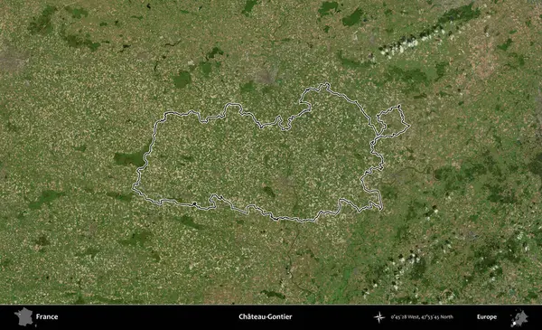 Şato-Gontier. B uydusundaki görüntülerde Fransa 'nın idari bölgesinin ana hatları belirlenmiş.