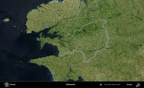 Chateaulin. B uydusundaki görüntülerde Fransa 'nın idari bölgesinin ana hatları belirlenmiş.
