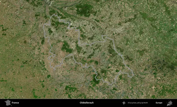 Chatellerault. B uydusundaki görüntülerde Fransa 'nın idari bölgesinin ana hatları belirlenmiş.