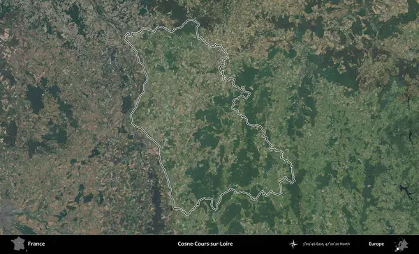 Cosne-Cours-sur-Loire. B uydusundaki görüntülerde Fransa 'nın idari bölgesinin ana hatları belirlenmiş.