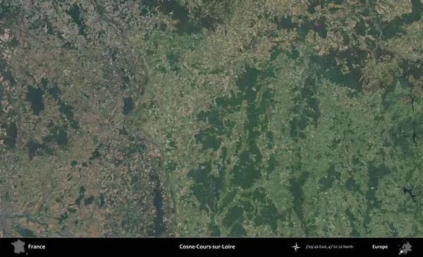 Cosne-Cours-sur-Loire. B uydusundan alınan görüntülerde Fransa 'nın idari bölgesi