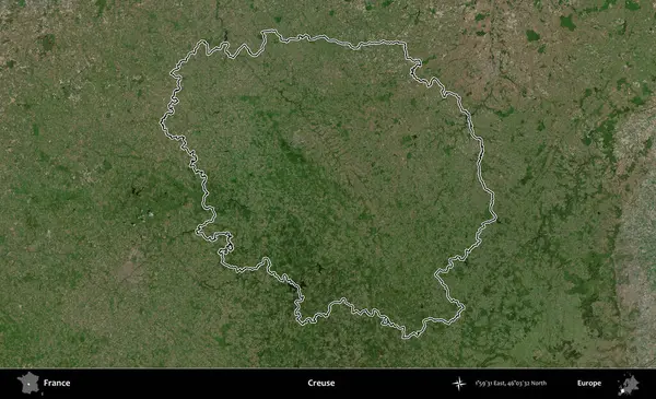 Creuse. B uydusundaki görüntülerde Fransa 'nın idari bölgesinin ana hatları belirlenmiş.