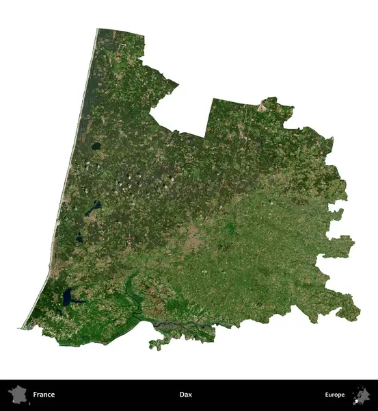 Dax. Fransa 'nın idari bölgesi B uydusundaki görüntülerde beyaza izole edildi