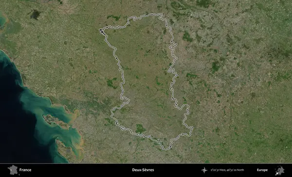 Deux-Sevres. B uydusundaki görüntülerde Fransa 'nın idari bölgesinin ana hatları belirlenmiş.