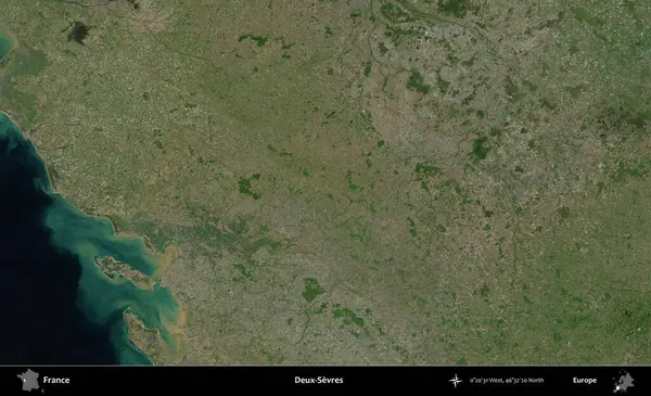 Deux-Sevres. B uydusundan alınan görüntülerde Fransa 'nın idari bölgesi