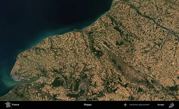 Dieppe. B uydusundan alınan görüntülerde Fransa 'nın idari bölgesi