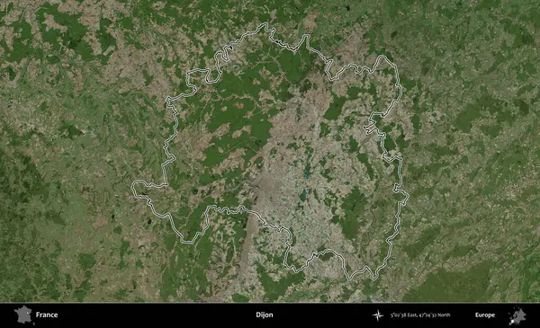 Dijon. B uydusundaki görüntülerde Fransa 'nın idari bölgesinin ana hatları belirlenmiş.