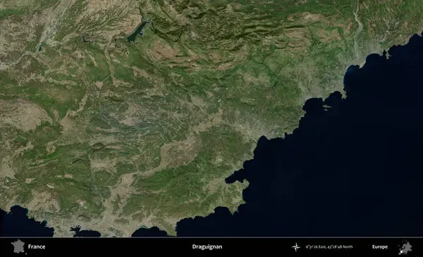 Draguignan. B uydusundan alınan görüntülerde Fransa 'nın idari bölgesi