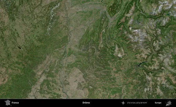Drome. B uydusundan alınan görüntülerde Fransa 'nın idari bölgesi