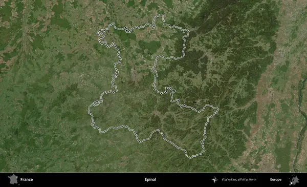 Epinal. B uydusundaki görüntülerde Fransa 'nın idari bölgesinin ana hatları belirlenmiş.