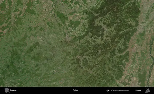 Epinal. B uydusundan alınan görüntülerde Fransa 'nın idari bölgesi