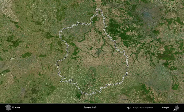 Eure-et-Loir. B uydusundaki görüntülerde Fransa 'nın idari bölgesinin ana hatları belirlenmiş.