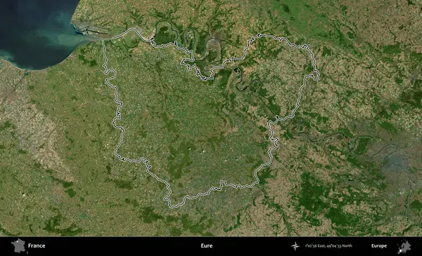 Eure. B uydusundaki görüntülerde Fransa 'nın idari bölgesinin ana hatları belirlenmiş.