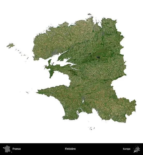 Finistere. Fransa 'nın idari bölgesi B uydusundaki görüntülerde beyaza izole edildi