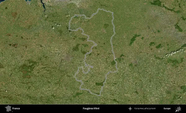 Fougeres-Vitre. B uydusundaki görüntülerde Fransa 'nın idari bölgesinin ana hatları belirlenmiş.