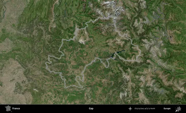 Boşluk. B uydusundaki görüntülerde Fransa 'nın idari bölgesinin ana hatları belirlenmiş.