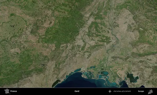 Gard. B uydusundan alınan görüntülerde Fransa 'nın idari bölgesi