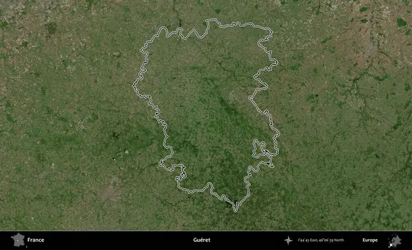 Gueret. B uydusundaki görüntülerde Fransa 'nın idari bölgesinin ana hatları belirlenmiş.