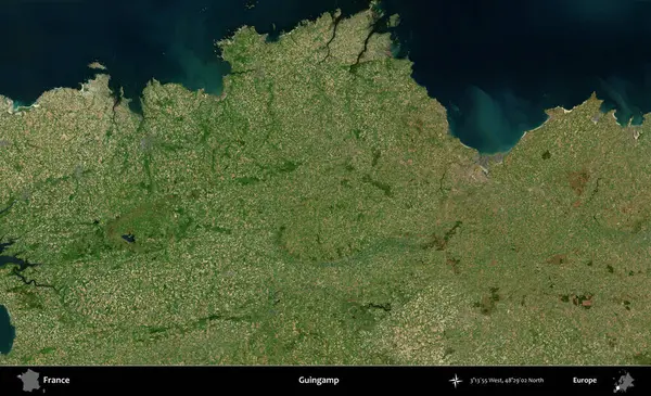 Guingamp. B uydusundan alınan görüntülerde Fransa 'nın idari bölgesi