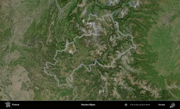Hautes-Alpes. B uydusundaki görüntülerde Fransa 'nın idari bölgesinin ana hatları belirlenmiş.