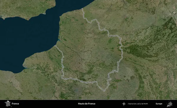 Hauts-de-France. B uydusundaki görüntülerde Fransa 'nın idari bölgesinin ana hatları belirlenmiş.