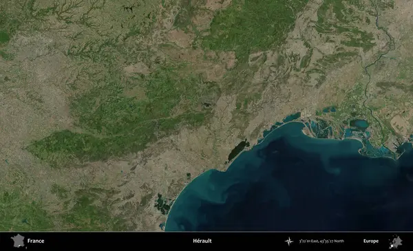 Herault. B uydusundan alınan görüntülerde Fransa 'nın idari bölgesi