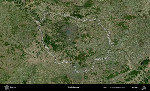 Ile-de-France. B uydusundaki görüntülerde Fransa 'nın idari bölgesinin ana hatları belirlenmiş.
