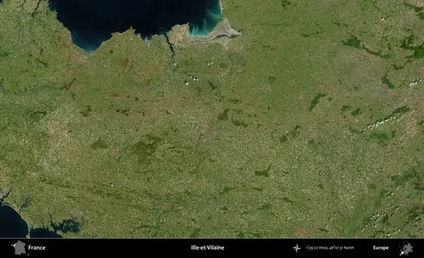 Ille-et-Vilaine. B uydusundan alınan görüntülerde Fransa 'nın idari bölgesi