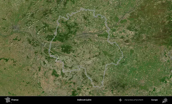 Indre-et-Loire. B uydusundaki görüntülerde Fransa 'nın idari bölgesinin ana hatları belirlenmiş.