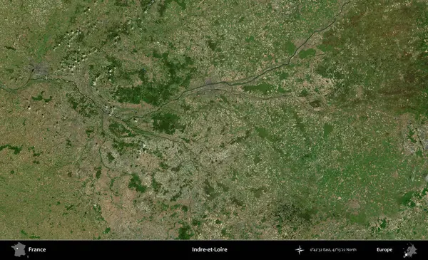 Indre-et-Loire. B uydusundan alınan görüntülerde Fransa 'nın idari bölgesi