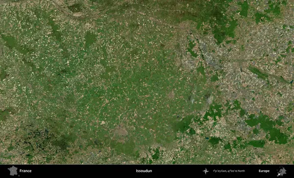 Issoudun. B uydusundan alınan görüntülerde Fransa 'nın idari bölgesi