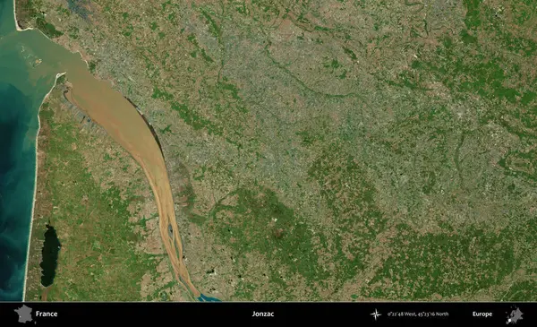 Jonzac. B uydusundan alınan görüntülerde Fransa 'nın idari bölgesi