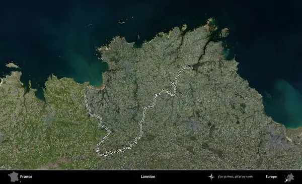 Lannion. B uydusundaki görüntülerde Fransa 'nın idari bölgesinin ana hatları belirlenmiş.