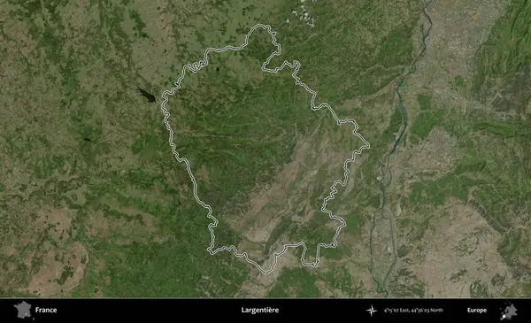 Largentiere. B uydusundaki görüntülerde Fransa 'nın idari bölgesinin ana hatları belirlenmiş.