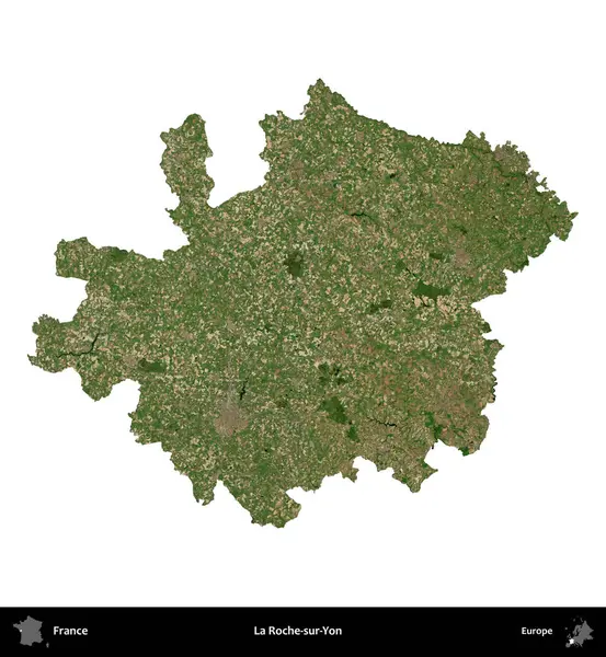 La Roche-sur-Yon. Fransa 'nın idari bölgesi B uydusundaki görüntülerde beyaza izole edildi