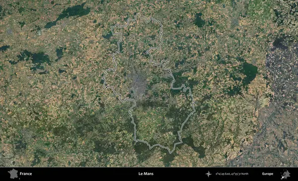 Le Mans 'da. B uydusundaki görüntülerde Fransa 'nın idari bölgesinin ana hatları belirlenmiş.