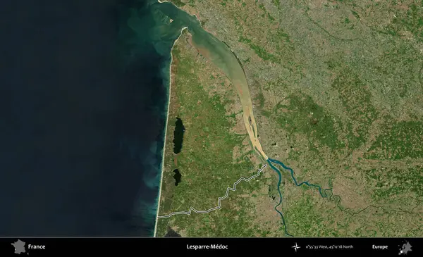 Lesparre-Medoc. B uydusundaki görüntülerde Fransa 'nın idari bölgesinin ana hatları belirlenmiş.