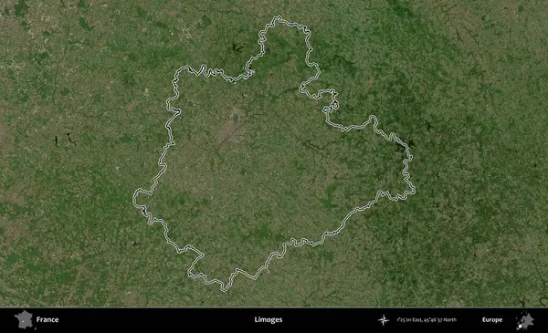 Limojeler. B uydusundaki görüntülerde Fransa 'nın idari bölgesinin ana hatları belirlenmiş.