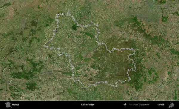 Loir-et-Cher. B uydusundaki görüntülerde Fransa 'nın idari bölgesinin ana hatları belirlenmiş.