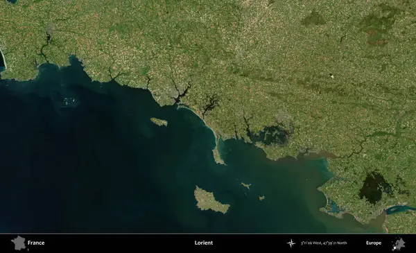 Lorient. B uydusundan alınan görüntülerde Fransa 'nın idari bölgesi