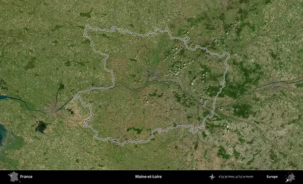 Maine-et-Loire. B uydusundaki görüntülerde Fransa 'nın idari bölgesinin ana hatları belirlenmiş.