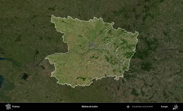 Maine-et-Loire. Fransa 'nın idari alanı koyu renkli bir B uydusu görüntüsüyle vurgulandı ve özetlendi